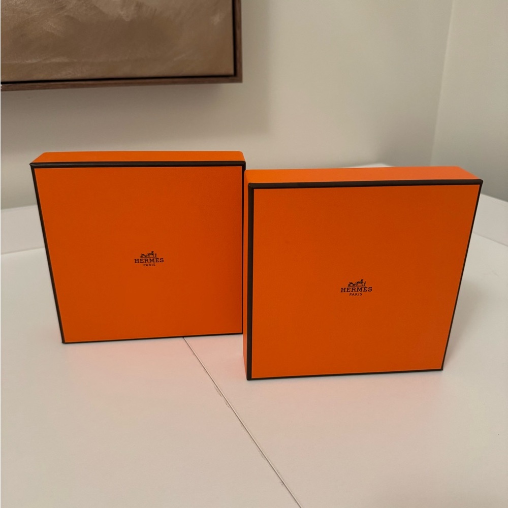 Hermes Orange Gift Boxes with Black Trim